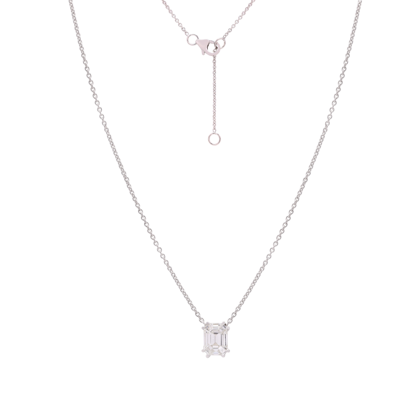 14K Gold Pie-Cut Octagon Diamond Necklace For Women