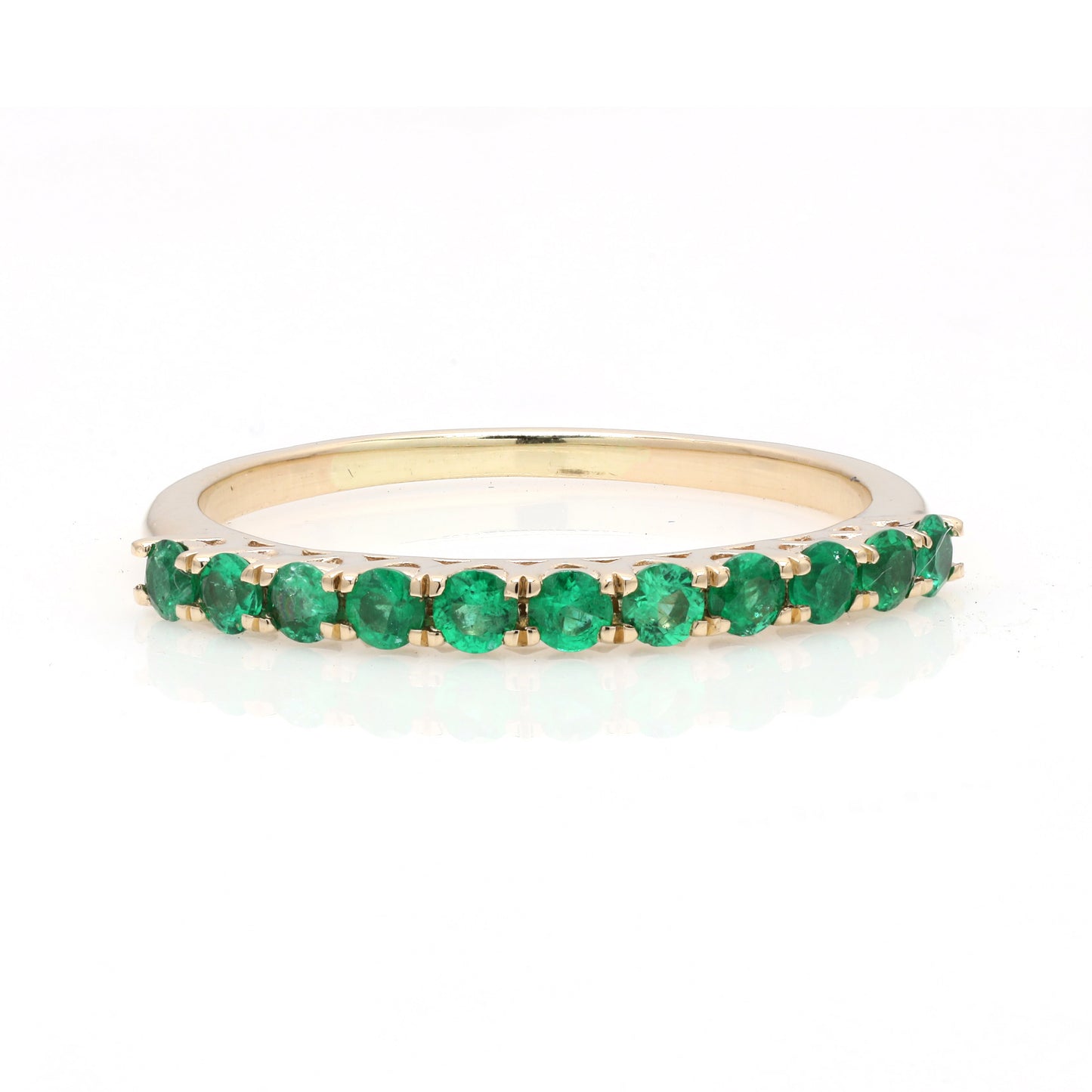 14k Round Emerald Ring For Women