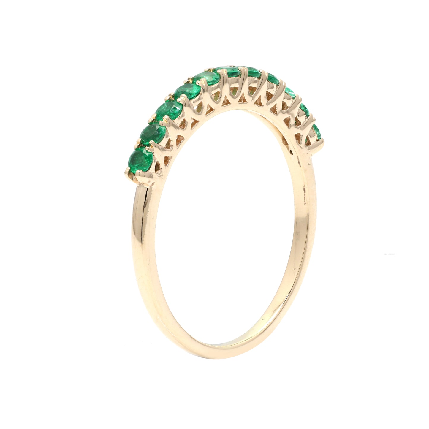 14k Round Emerald Ring For Women