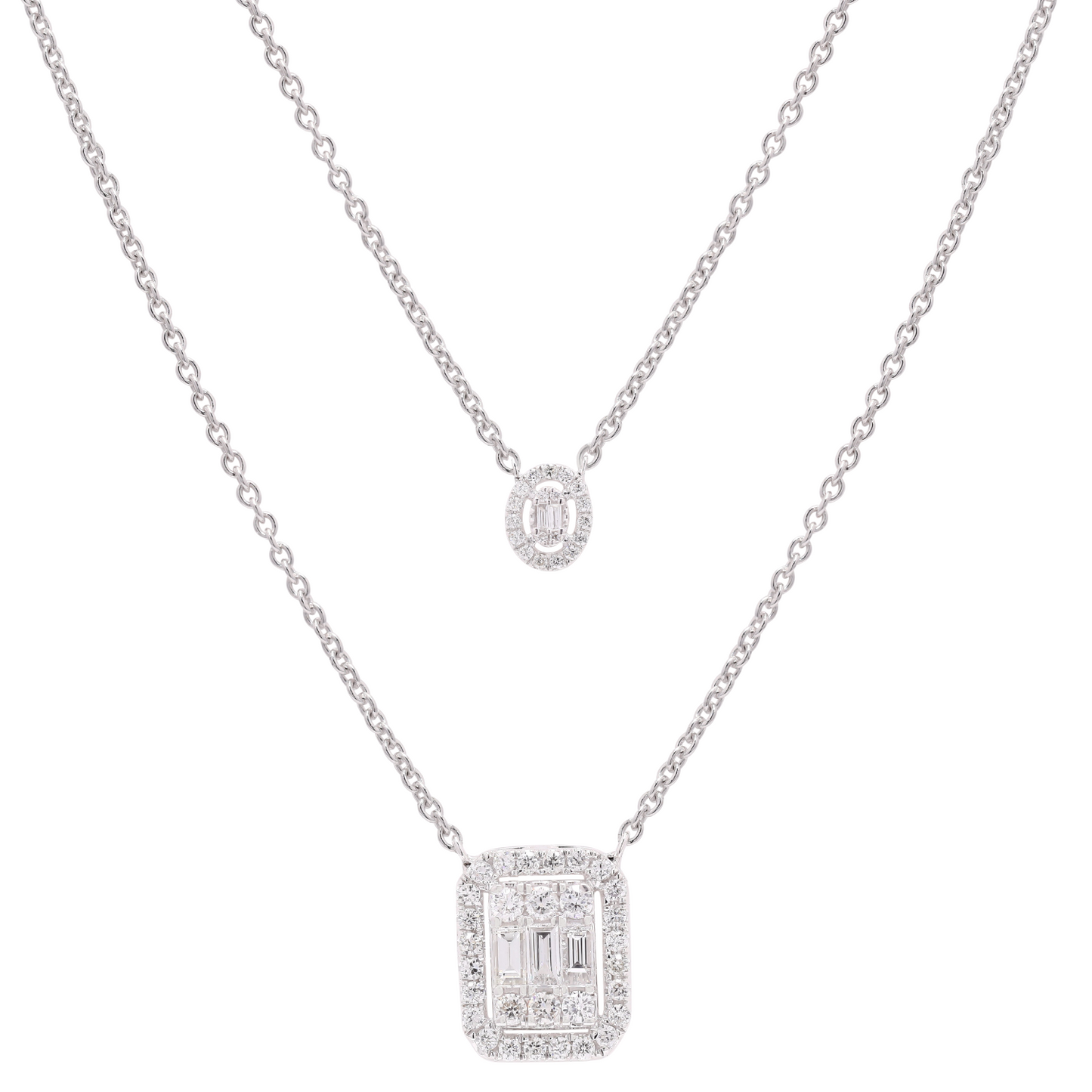 14K Gold Multilayer Diamond Necklace For Women