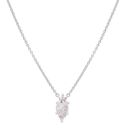 14K Gold Pie-Cut Marques Necklace For Women