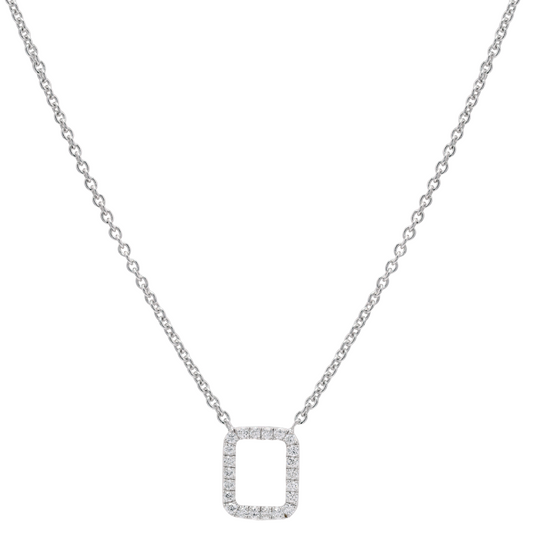 14K Gold Quadrangle Diamond Necklace For Women