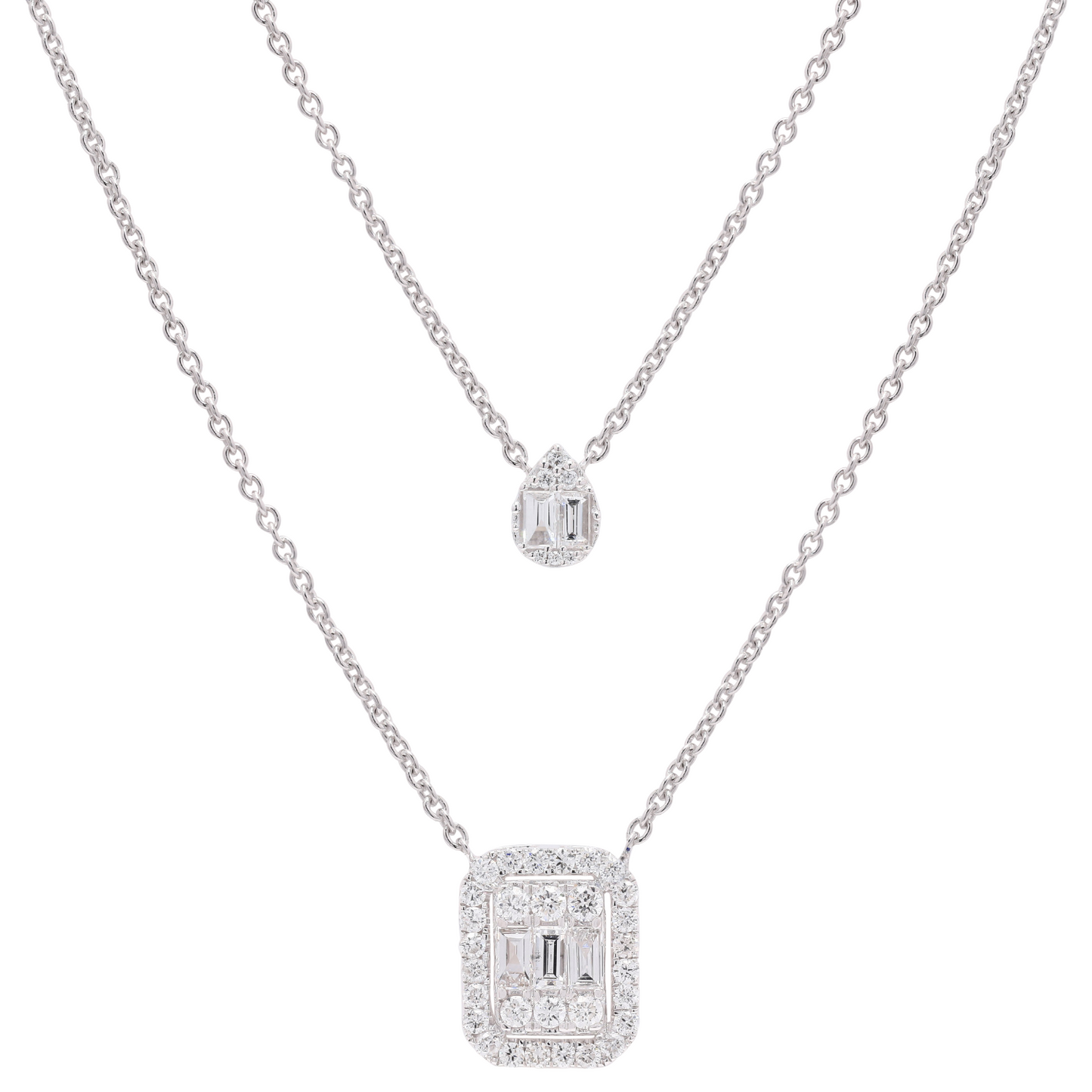 14K Gold Multilayer Diamond Necklace For Women