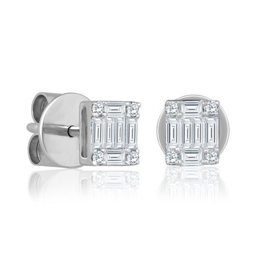 14k Mini Diamond Stud Earrings For Women