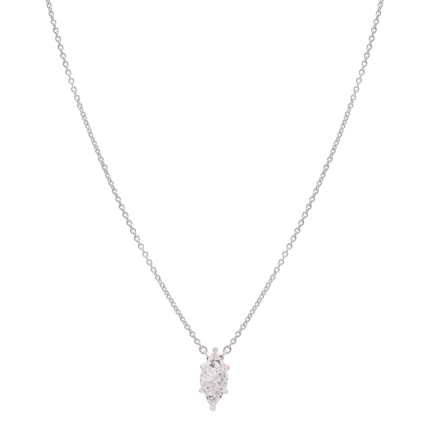 14K Gold Pie-Cut Marques Necklace For Women