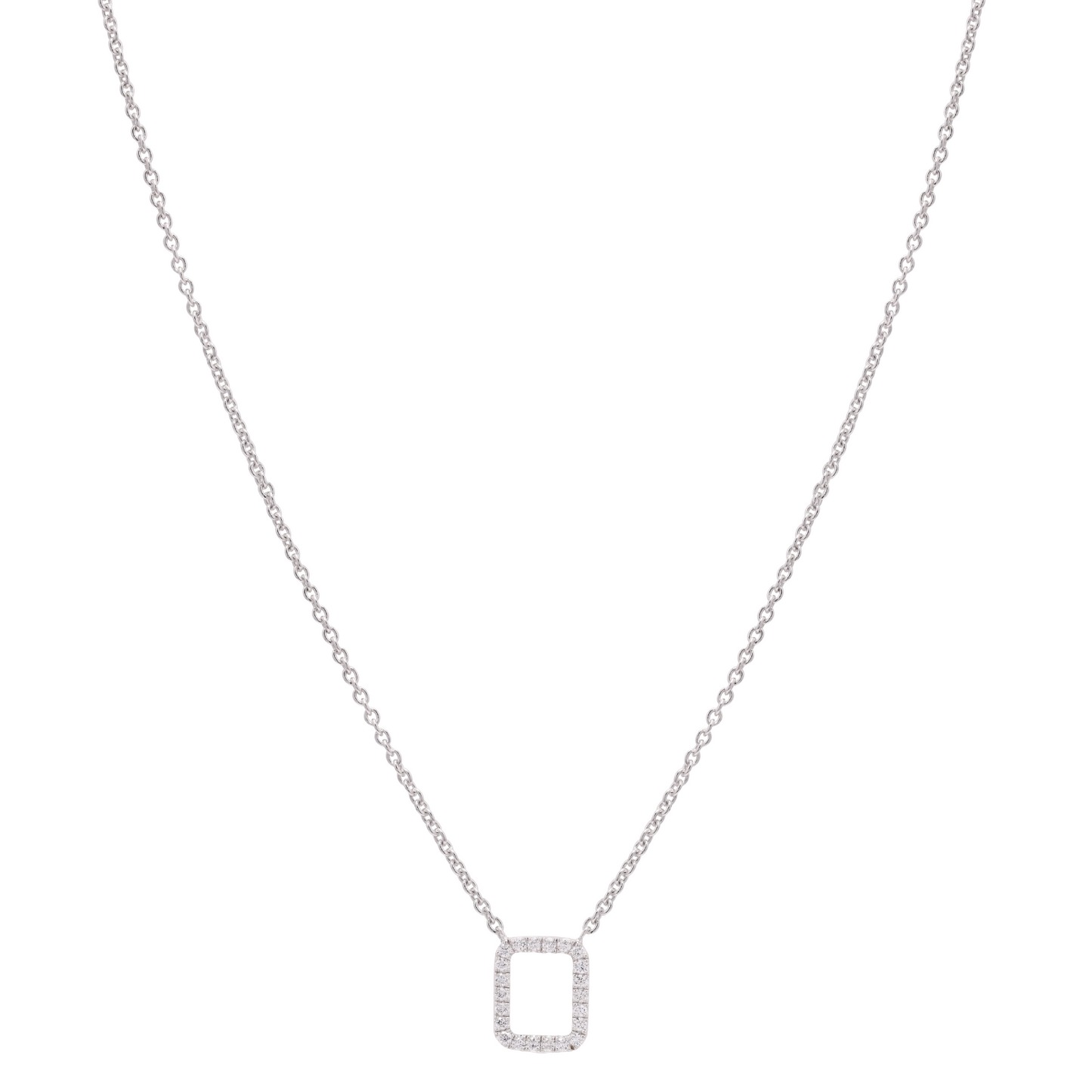 14K Gold Quadrangle Diamond Necklace For Women