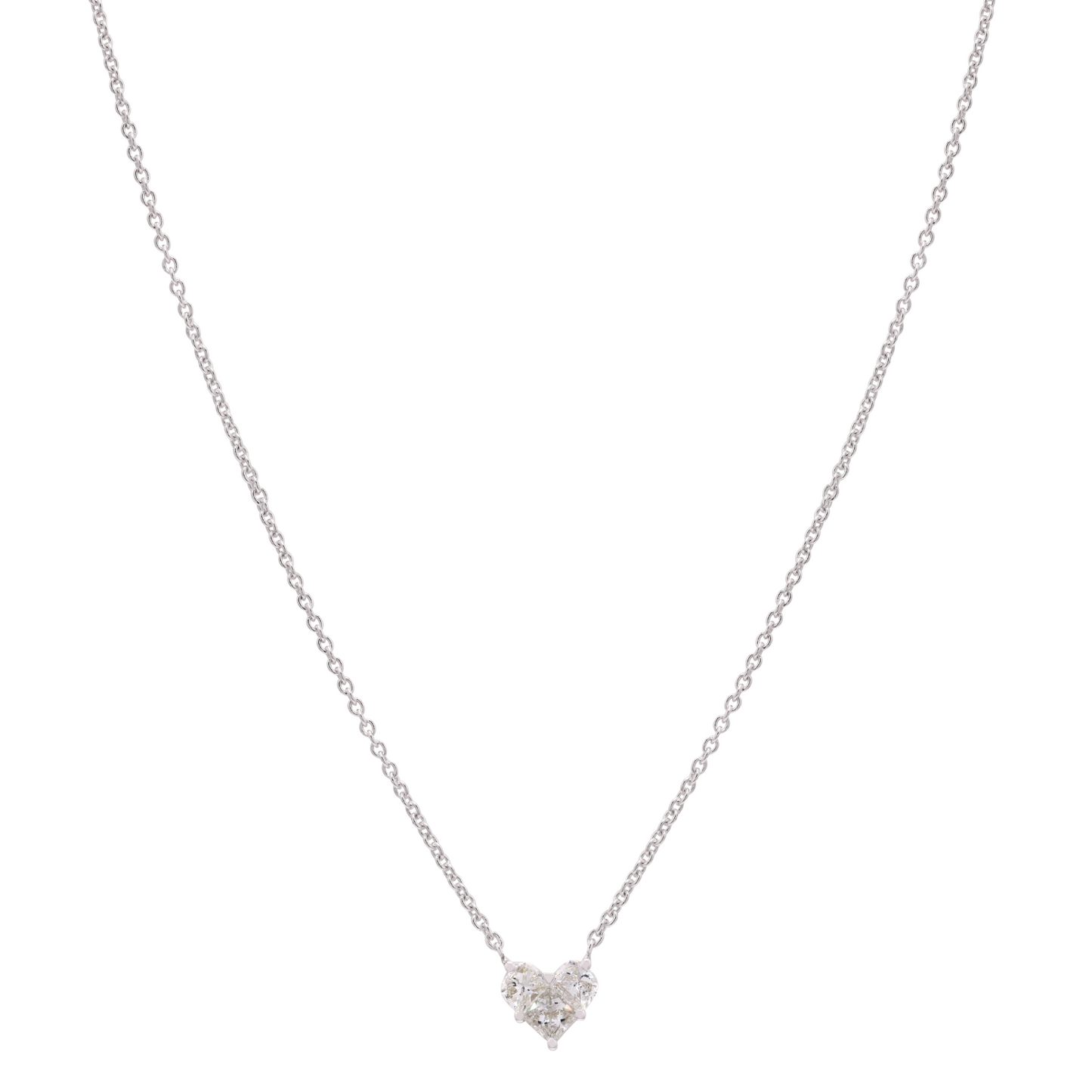 14K Gold Pie-Cut Heart Diamond Necklace For Women