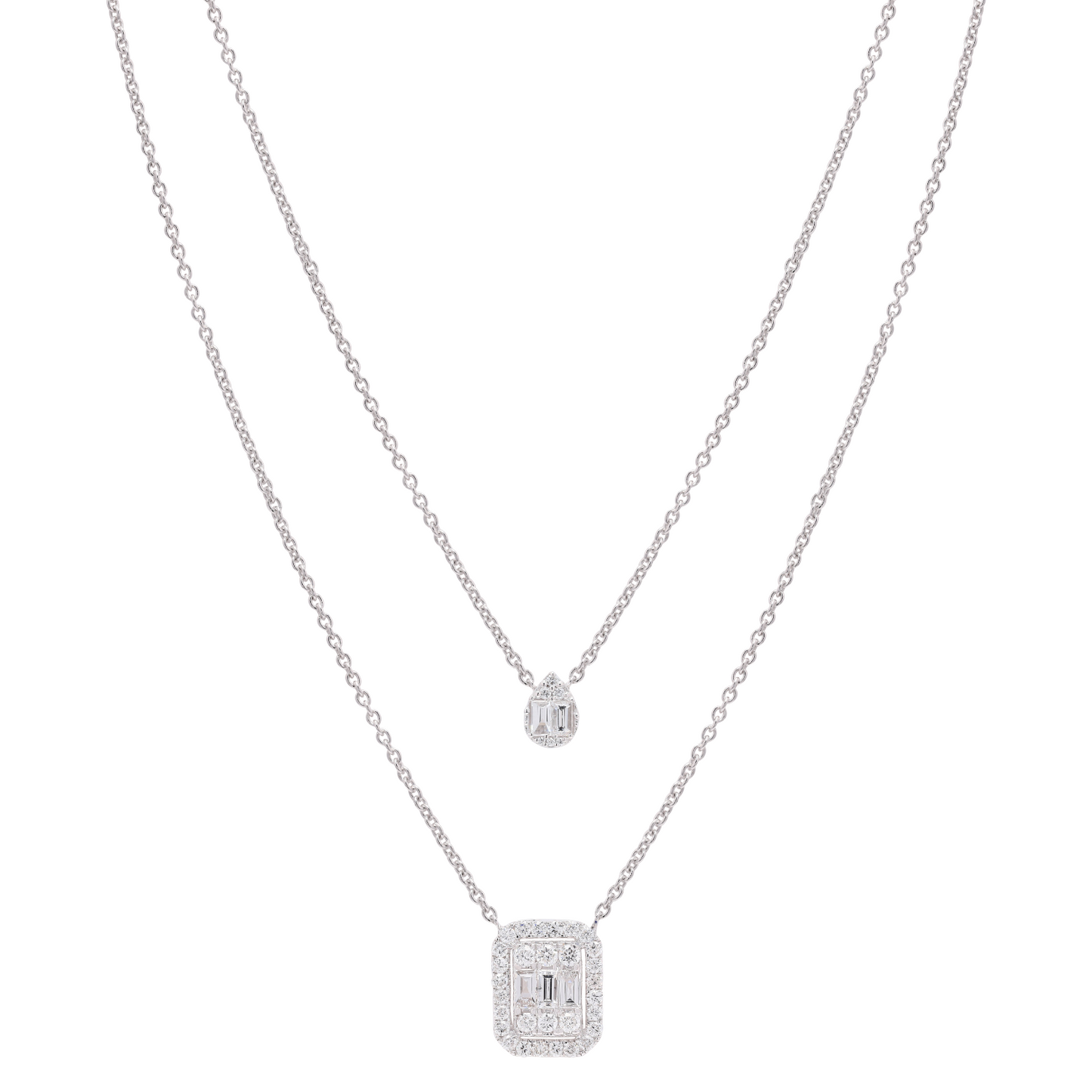 14K Gold Multilayer Diamond Necklace For Women