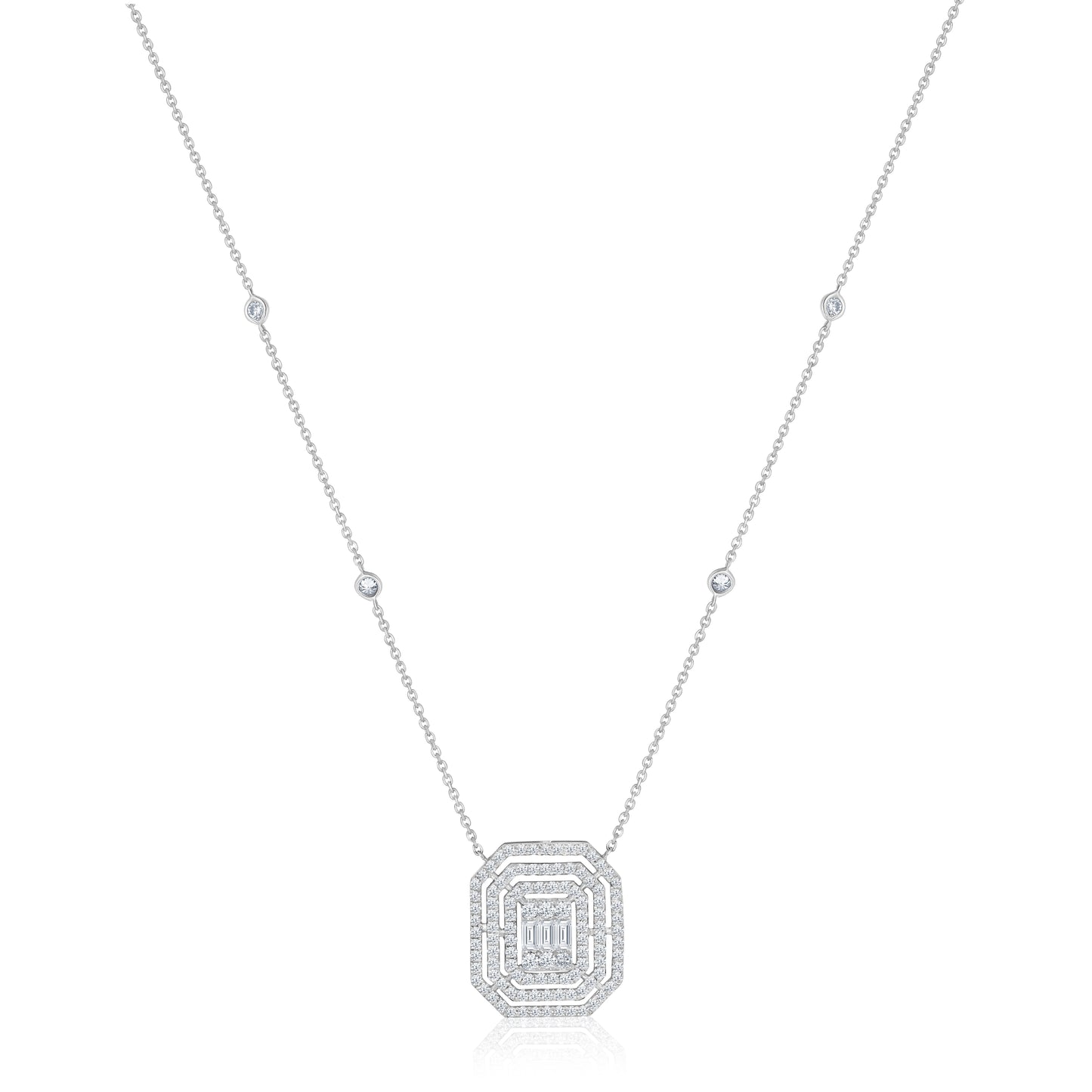 Baguette Diamond Necklace For Women