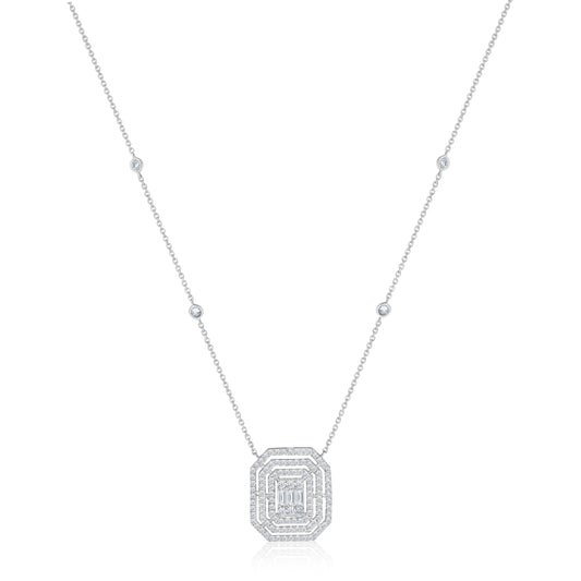 Baguette Diamond Necklace For Women