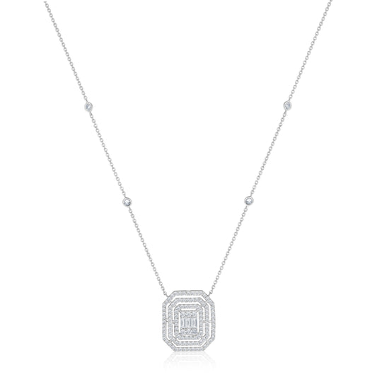 Baguette Diamond Necklace For Women