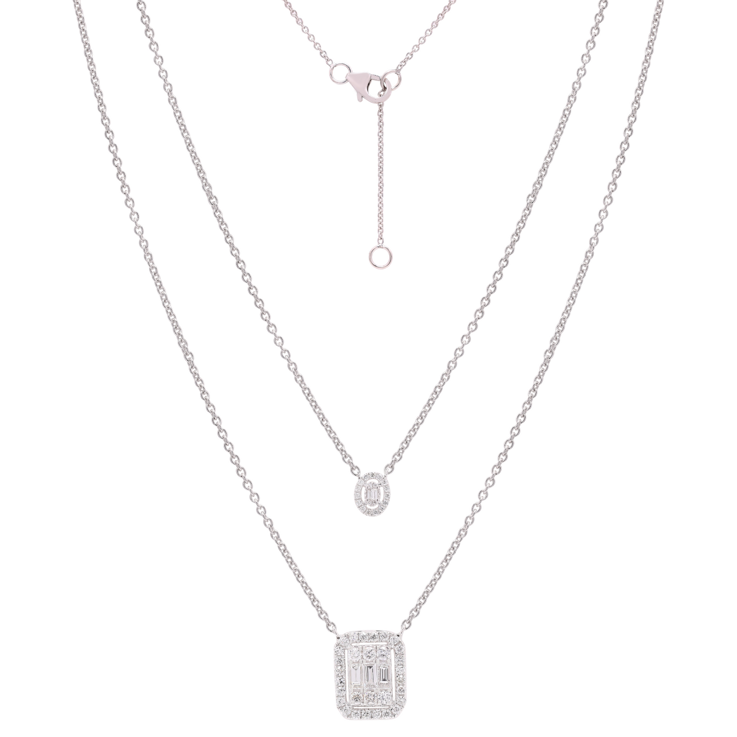 14K Gold Multilayer Diamond Necklace For Women
