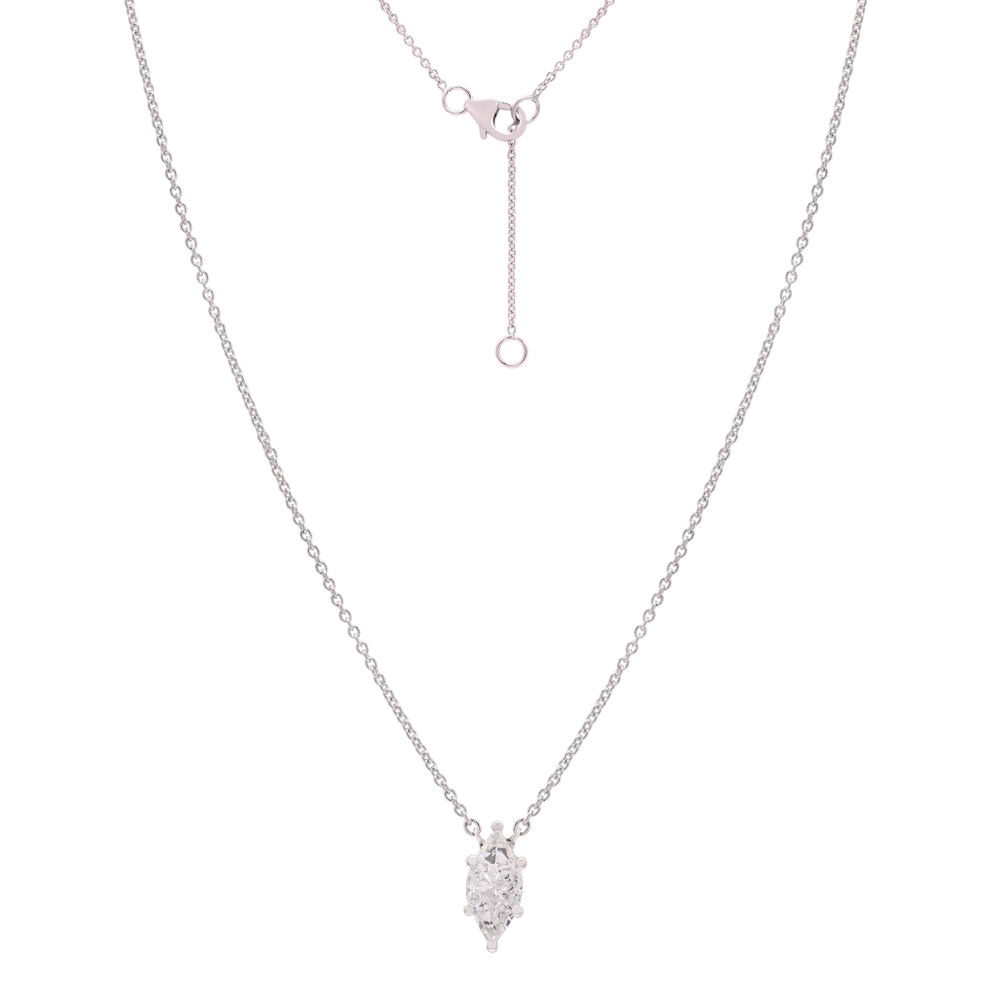 14K Gold Pie-Cut Marques Necklace For Women