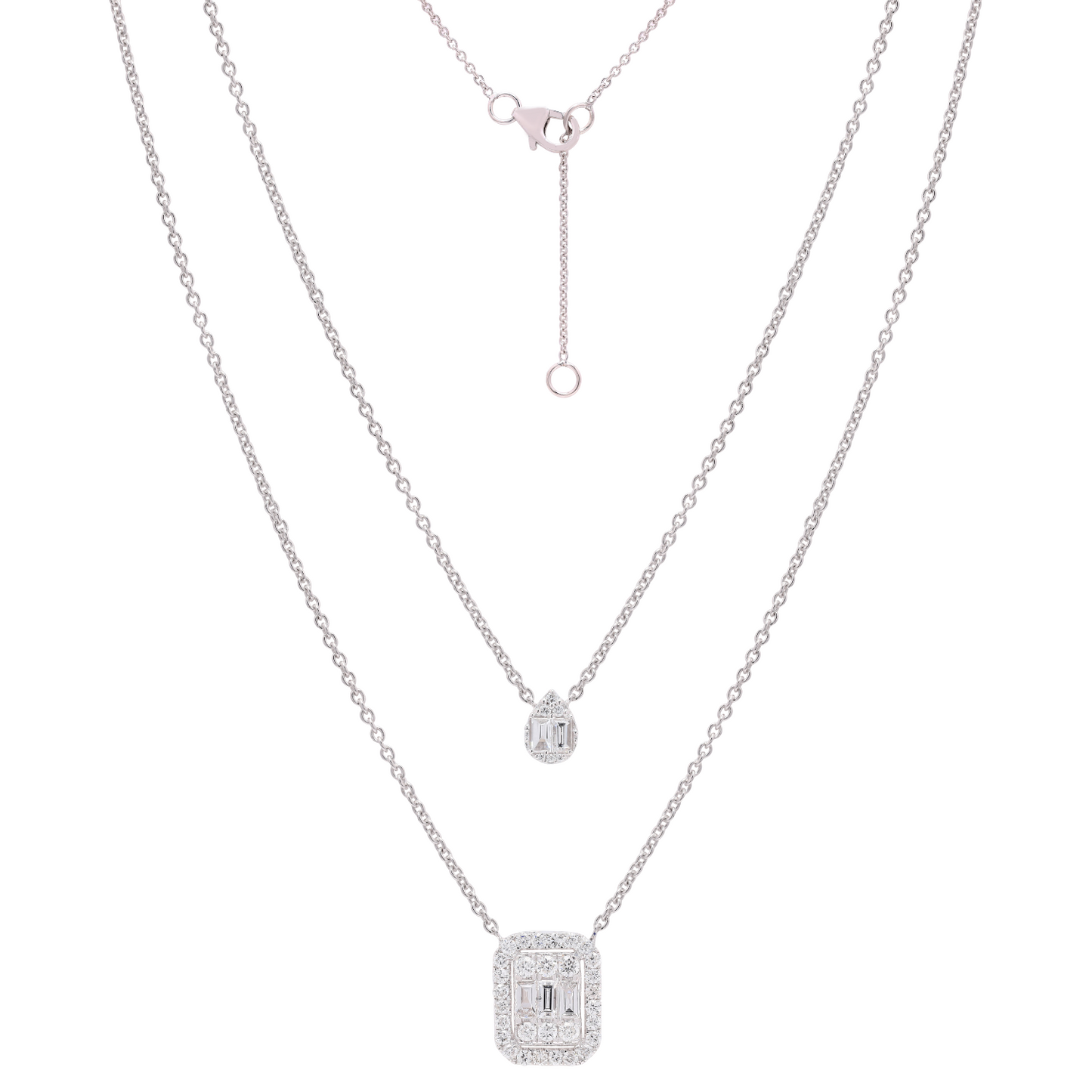 14K Gold Multilayer Diamond Necklace For Women