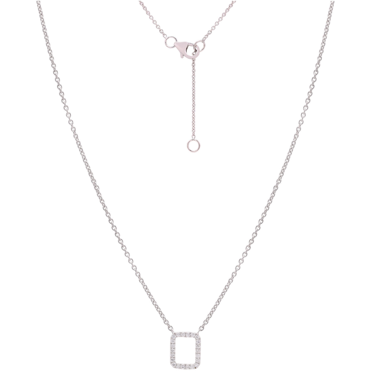 14K Gold Quadrangle Diamond Necklace For Women