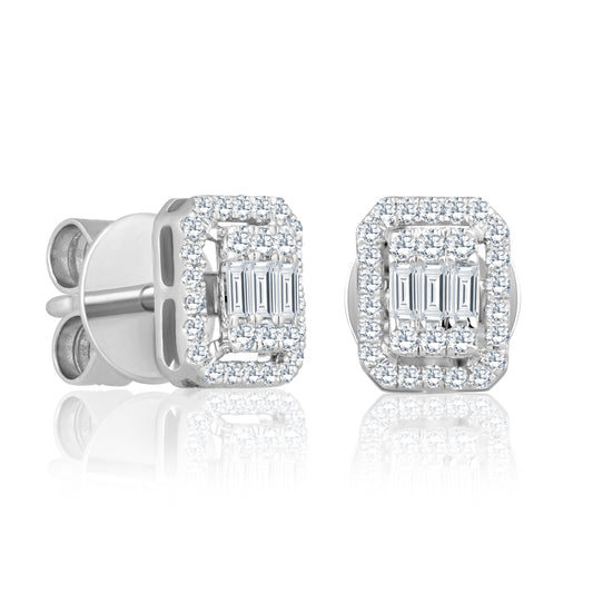 14k Minimal Diamond Studs For Women