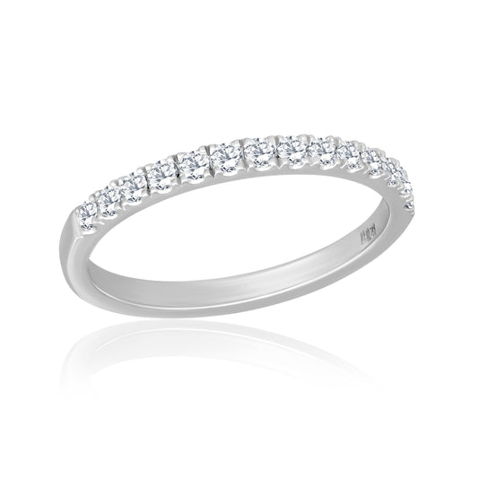 14k Stackable Ring with Round Shape Natural Diamonds For Women