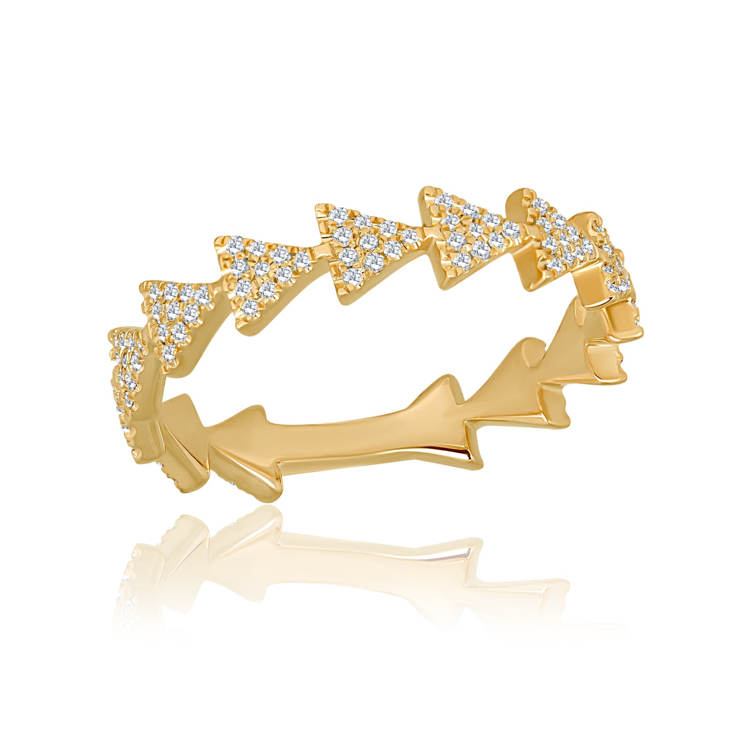 14k Minimalist Ring With Natural Diamonds For Women