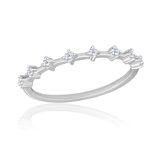 14k Minimalist Ring with Natural Round Diamonds For Women