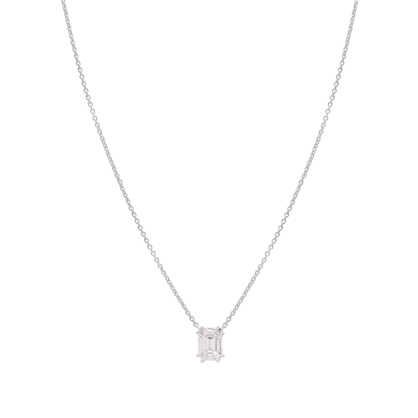 14K Gold Pie-Cut Octagon Diamond Necklace For Women