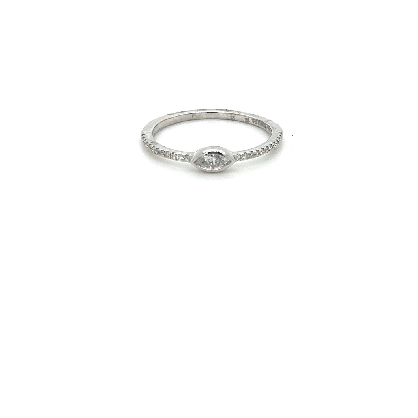 14k Minimalist & Dainty Marquise Shape Diamond Ring For Women