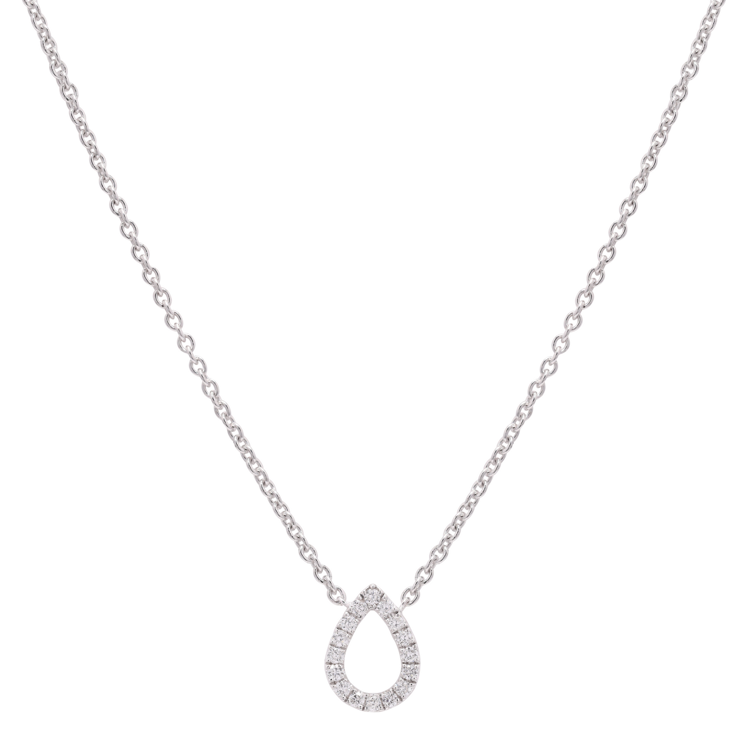 14K Gold Pear Diamond Necklace For Women