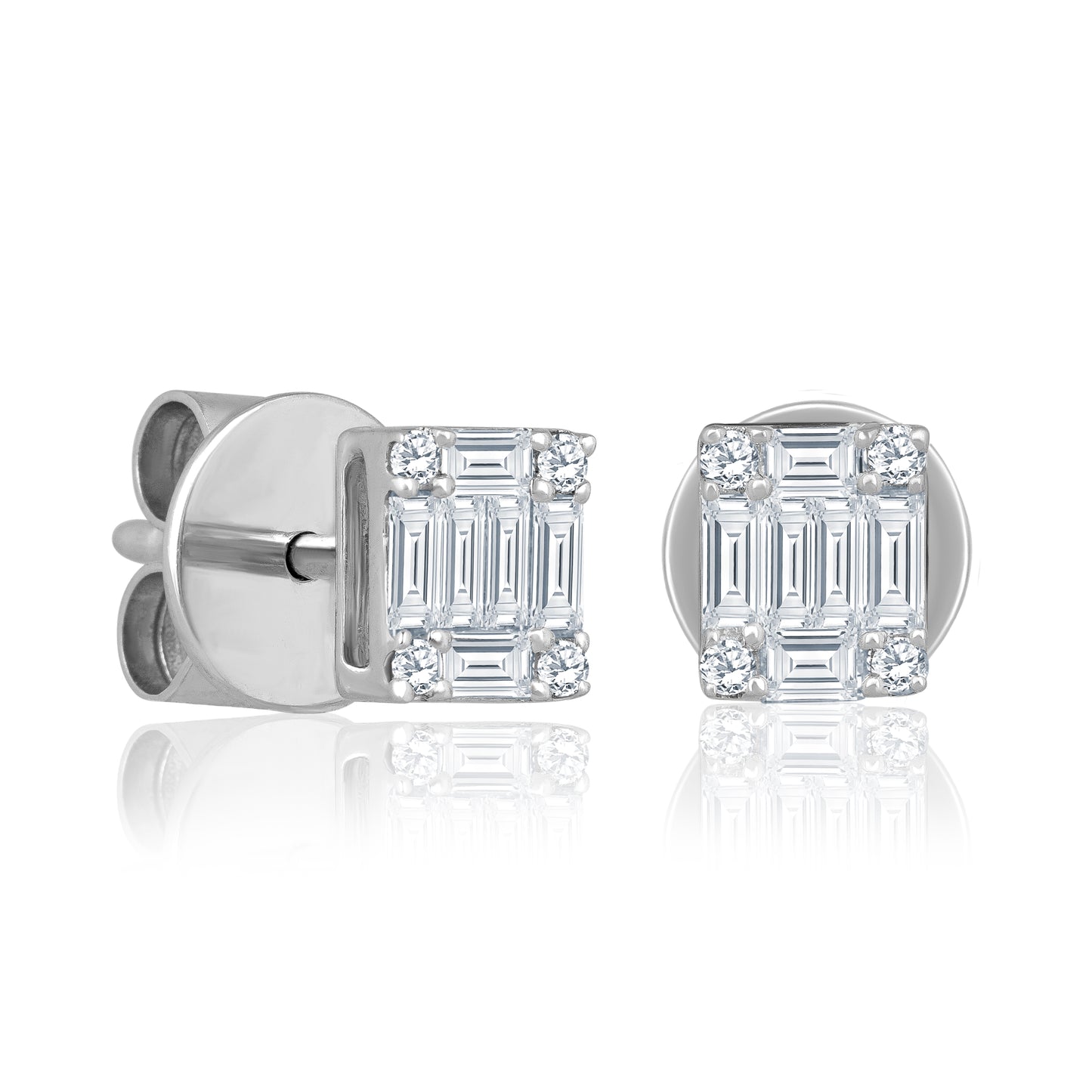14k Mini Diamond Stud Earrings For Women