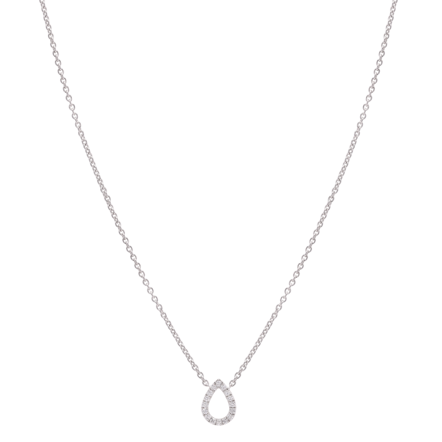 14K Gold Pear Diamond Necklace For Women