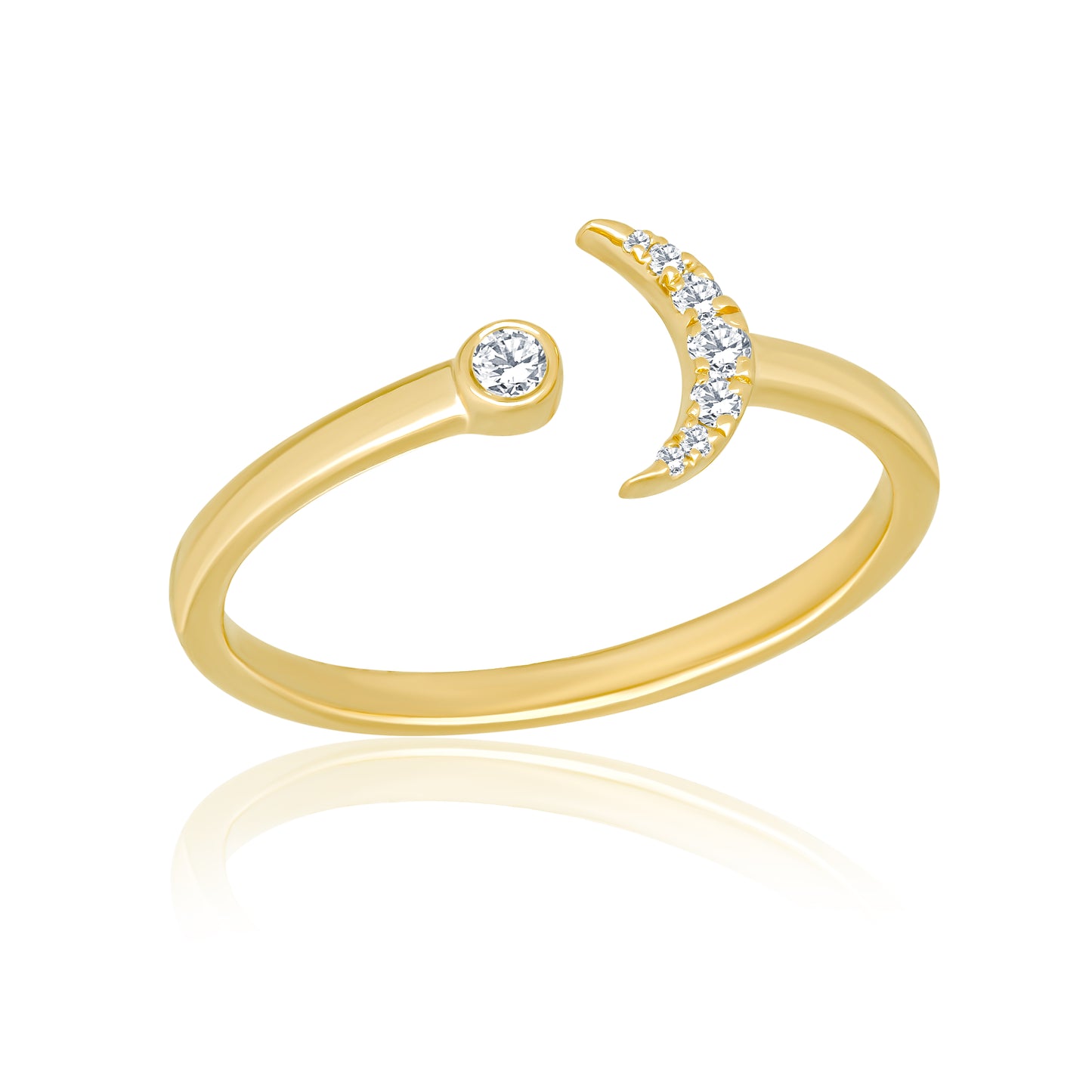 14k Minimalist Ring With Natural Diamonds For Women