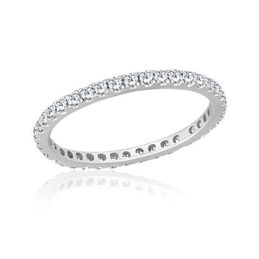 14k Stackable Ring With Round Shape Natural Diamonds For Women