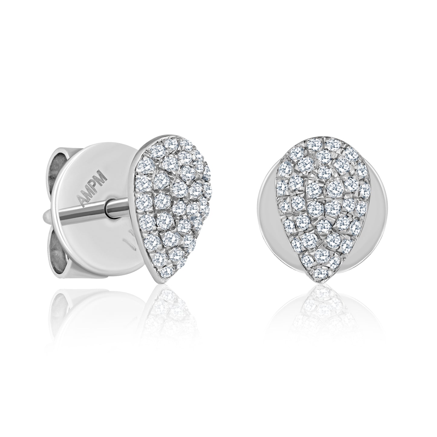 14k Pear Shape Diamond Earrings For Women