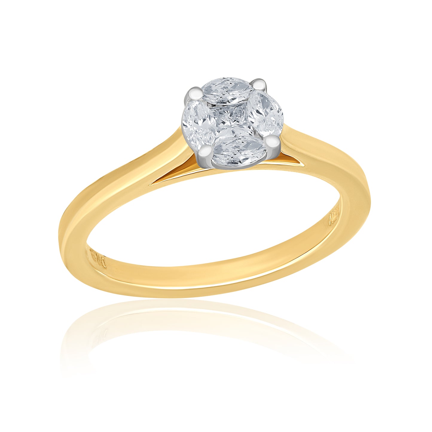14k Solitaire Shape Diamond Ring For Women