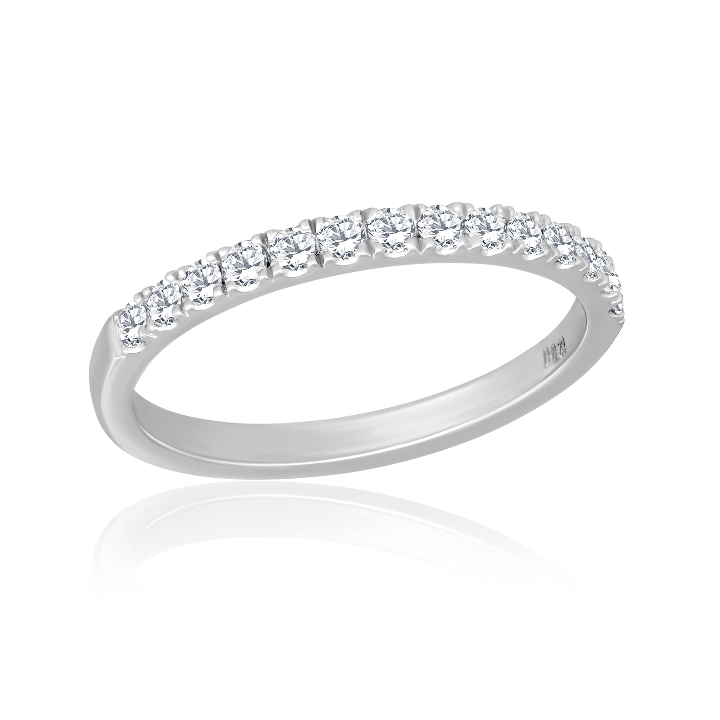 14k Stackable Ring with Round Shape Natural Diamonds For Women